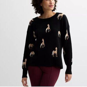 NWT CATHERINE‎ MALANDRINO HORSE CREWNECK SWEATER / SIZE MEDIUM